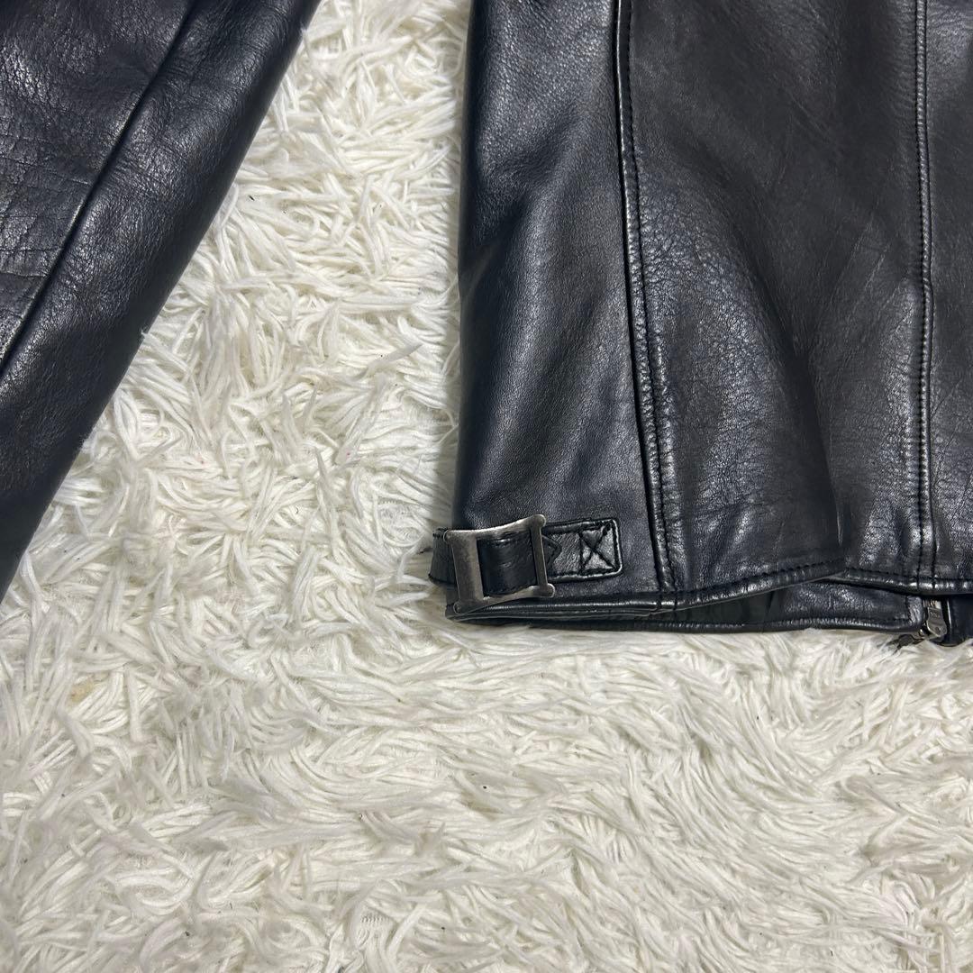 美品⭐︎ナノユニバース　レザージャケット　牛革　黒　　L THERMOLITE