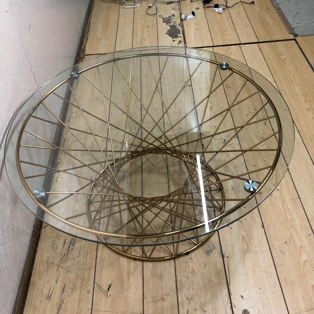 送料無料 美品 フランフラン マーリア コーヒーテーブル ゴールド 88285