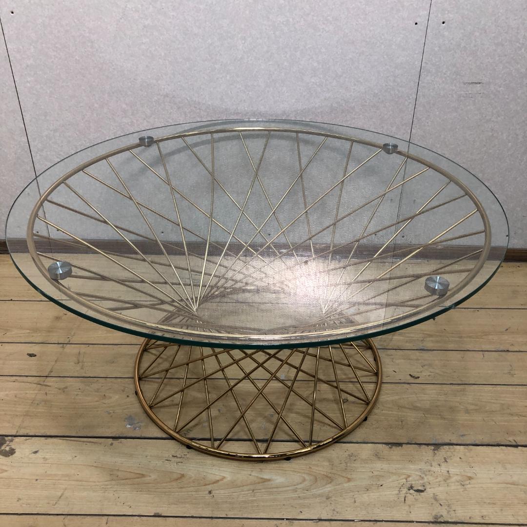 送料無料 美品 フランフラン マーリア コーヒーテーブル ゴールド 88285