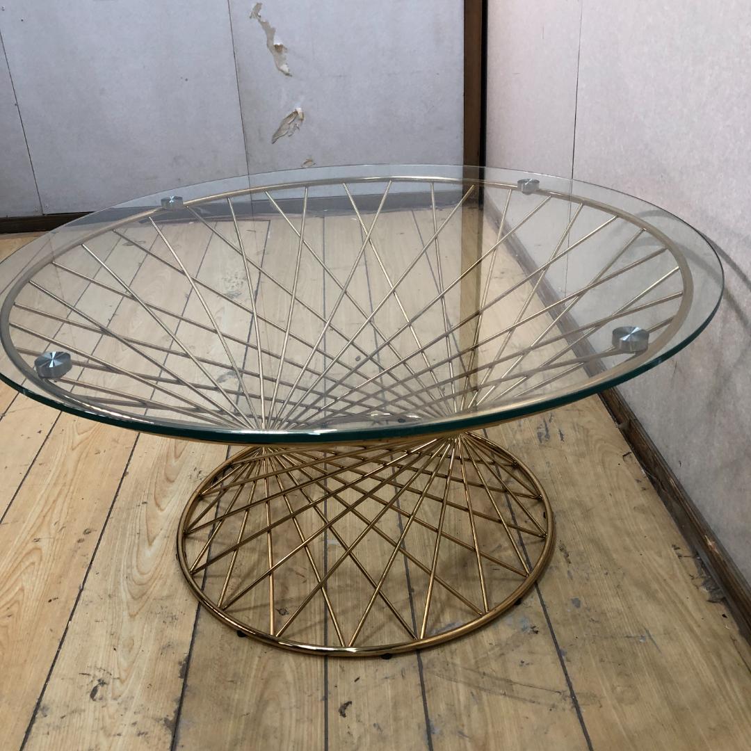 送料無料 美品 フランフラン マーリア コーヒーテーブル ゴールド 88285