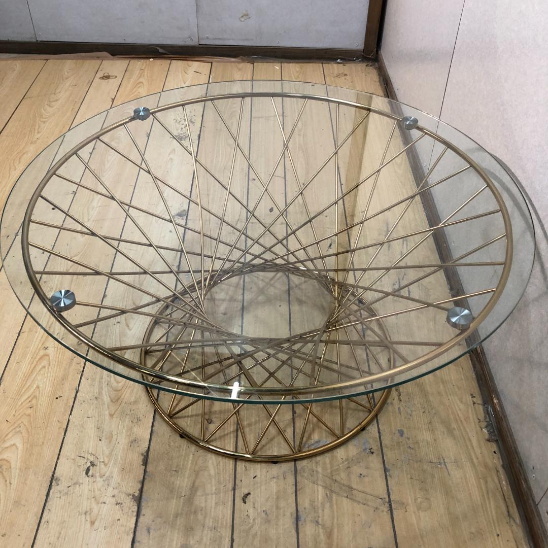 送料無料 美品 フランフラン マーリア コーヒーテーブル ゴールド 88285