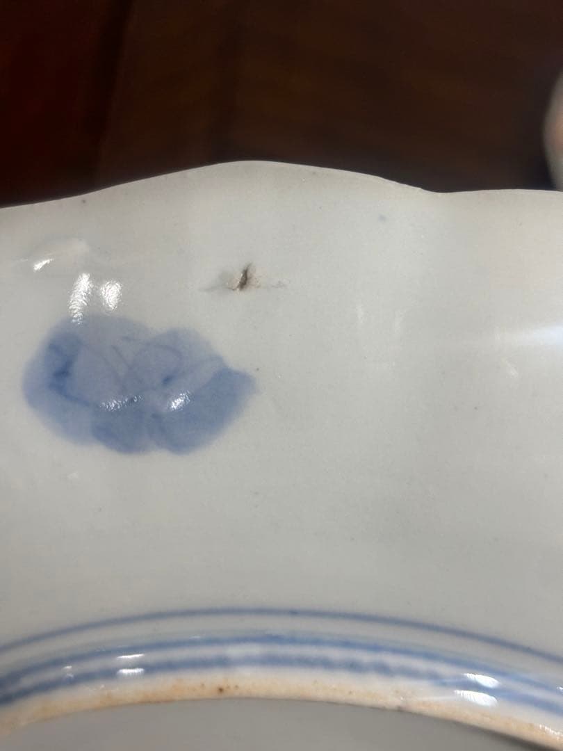 時代色絵伊万里　さわやかな赤絵に梅と鶯鳥籠図七寸皿プレート2枚 骨董古伊万里