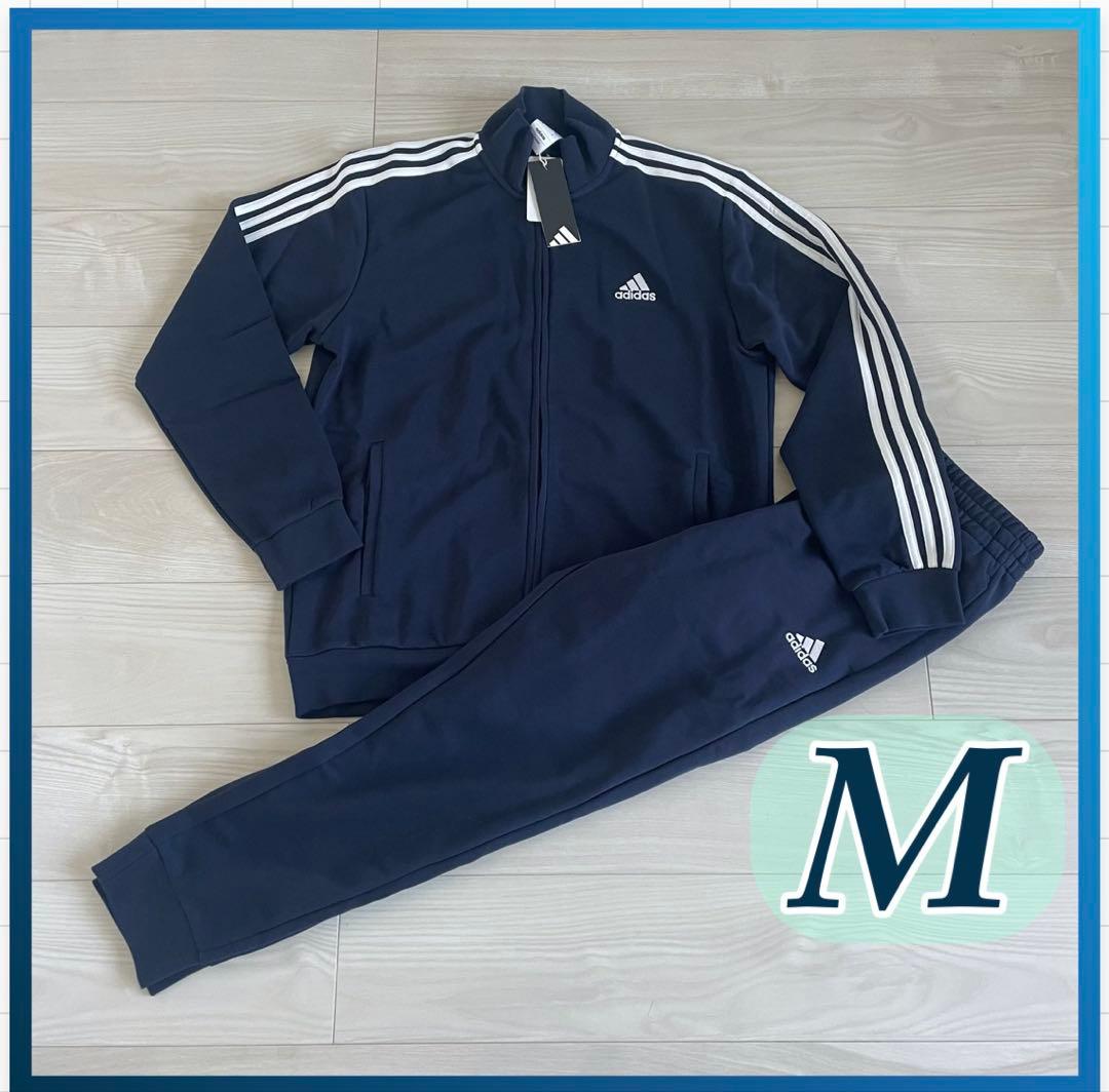 adidas アディダス ジャージ 上下 セットアップ 紺白 人気 XL+M2点