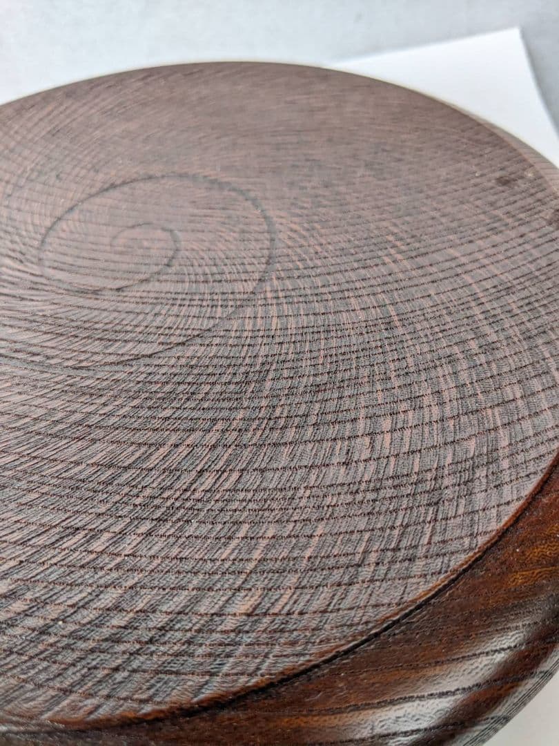 茶道具　お茶お櫃　ケヤキ一刀彫　高級品