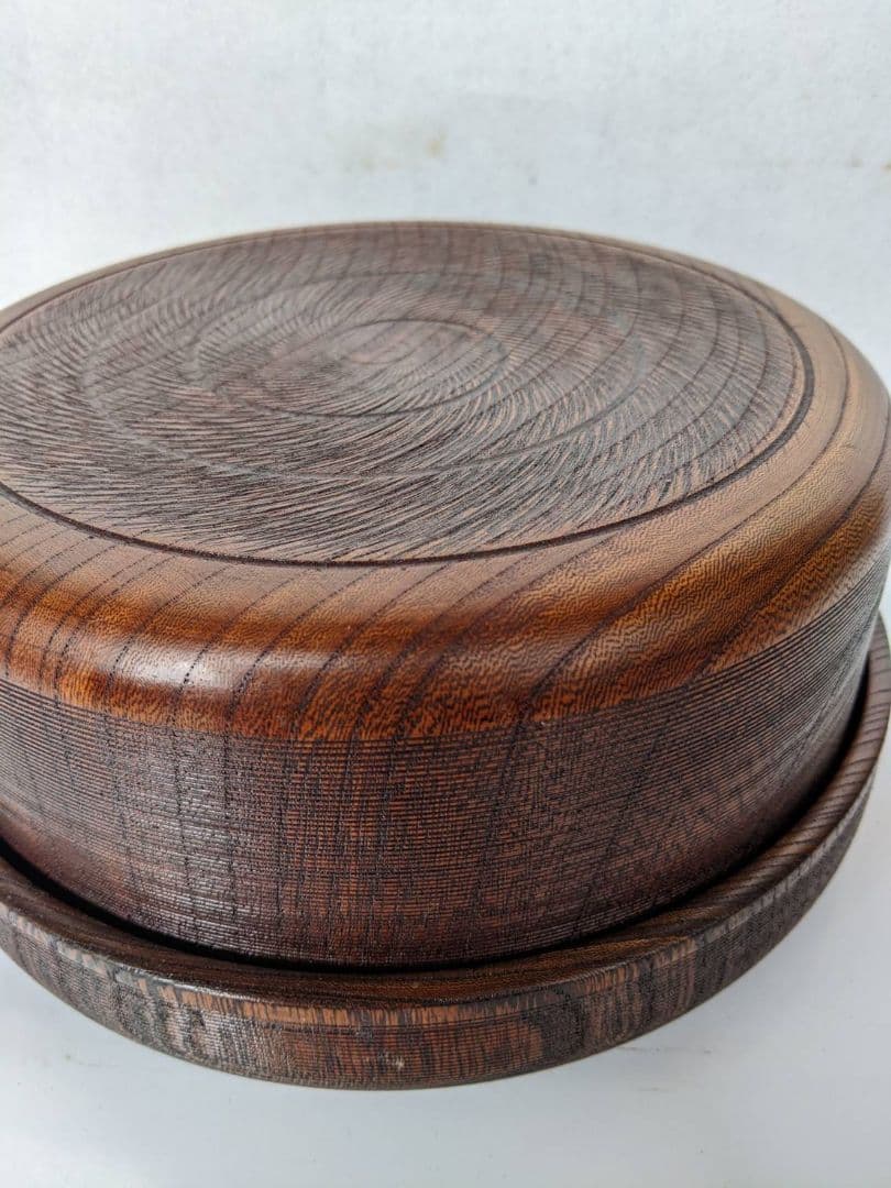 茶道具　お茶お櫃　ケヤキ一刀彫　高級品