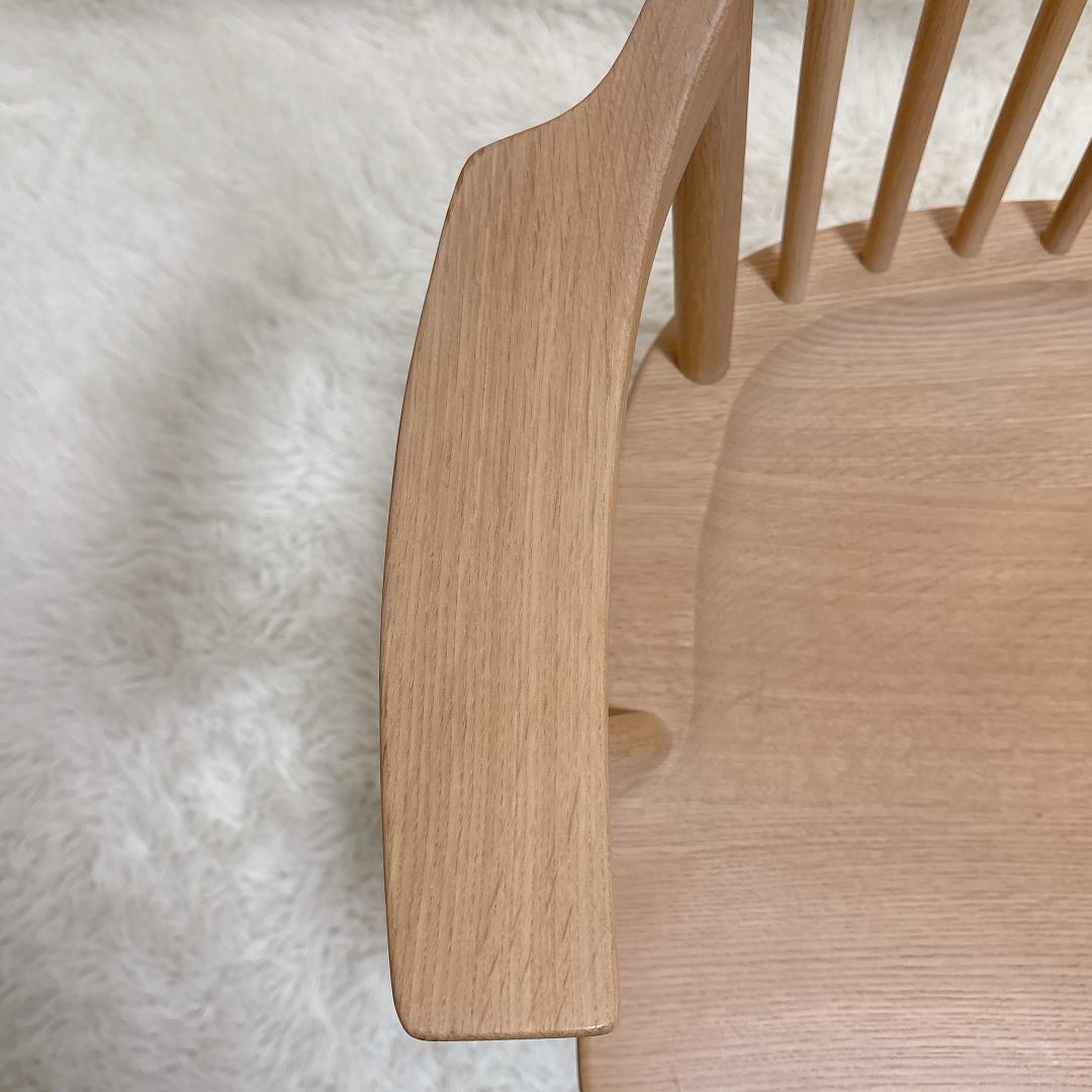 極美品✨リキ ウインザー アームチェアー 北海道ナラ 無垢材 椅子