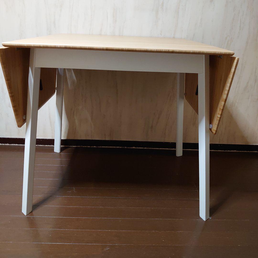 IKEA 折りたたみテーブル ナチュラル/ホワイト 竹