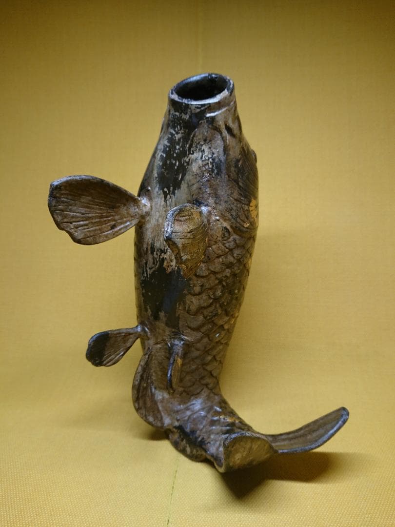 魚　鯉　花器　金属　オブジェ　置物　インテリア　工芸品　美術品　A1124