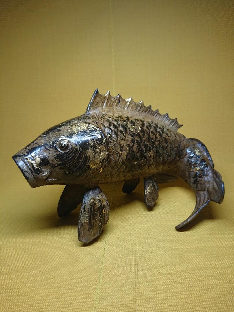 魚　鯉　花器　金属　オブジェ　置物　インテリア　工芸品　美術品　A1124