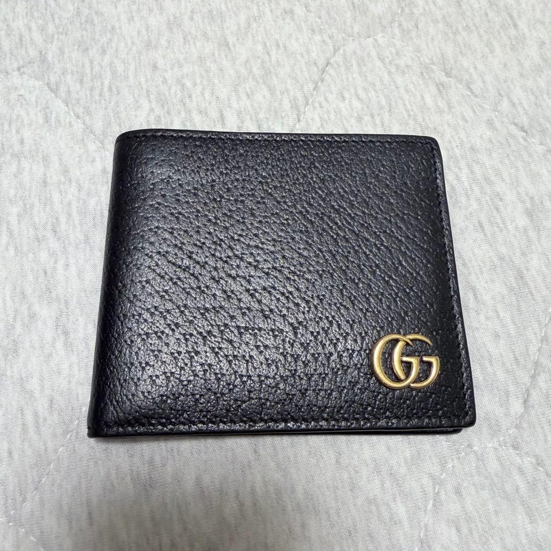 【美品】GUCCI マーモント ブラック 二つ折り財布