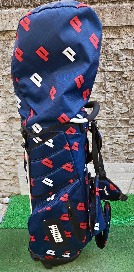 PUMA キャディバッグ ネイビー/レッド