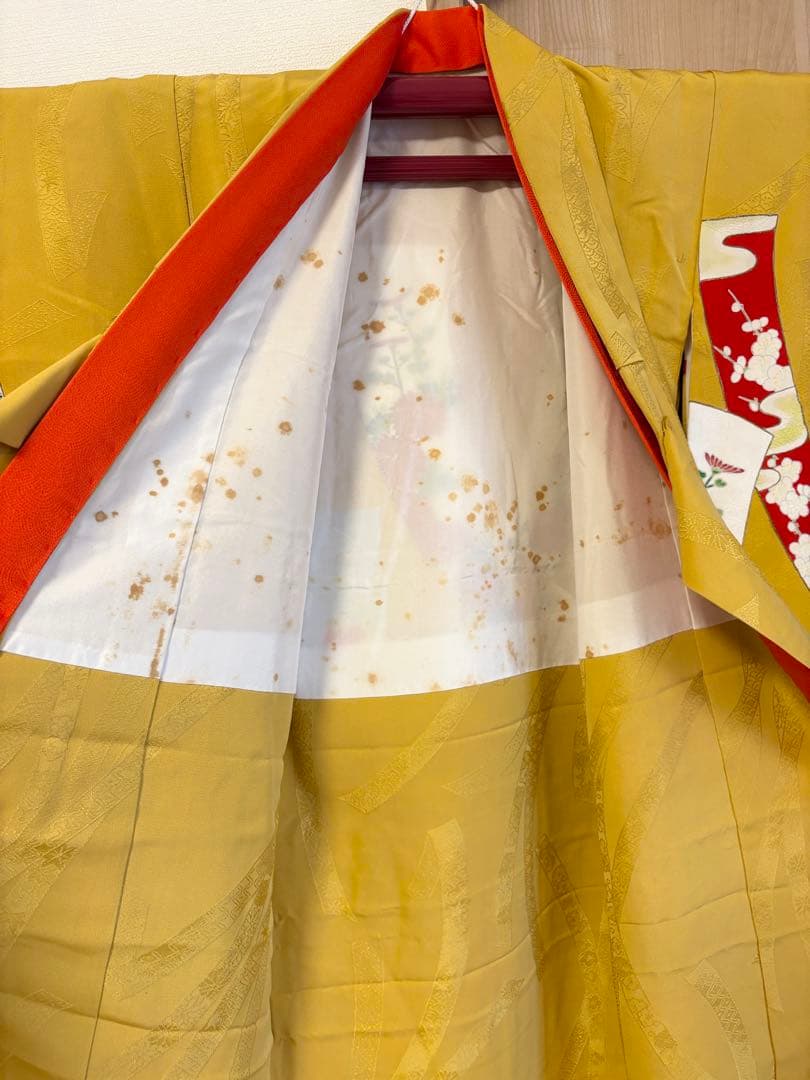 七五三 正絹 子ども着物 3才 5才 山吹色 熨斗 sM2511114