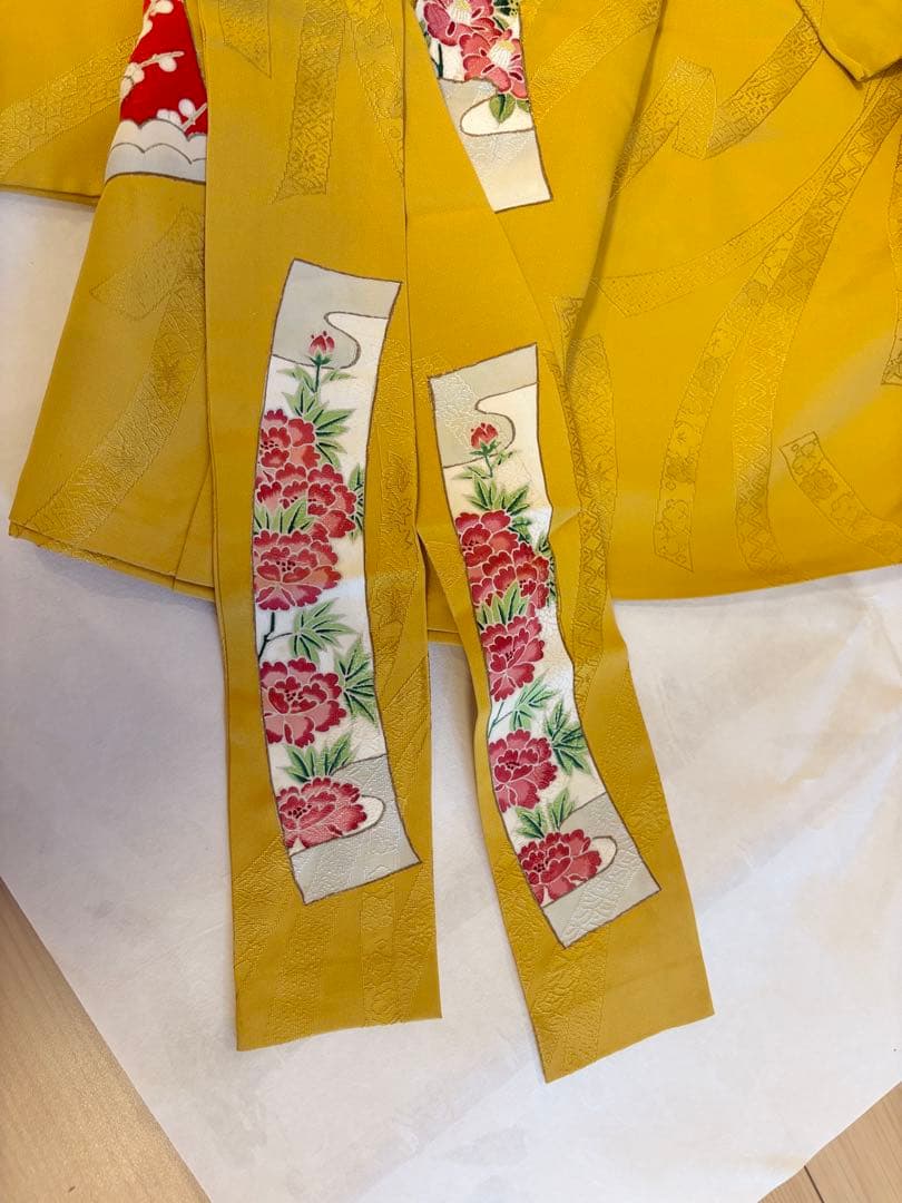 七五三 正絹 子ども着物 3才 5才 山吹色 熨斗 sM2511114