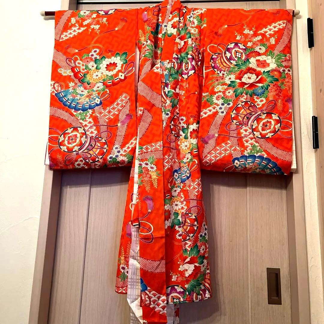 七五三 アンティーク　着物　正絹　長襦袢セット　レトロ
