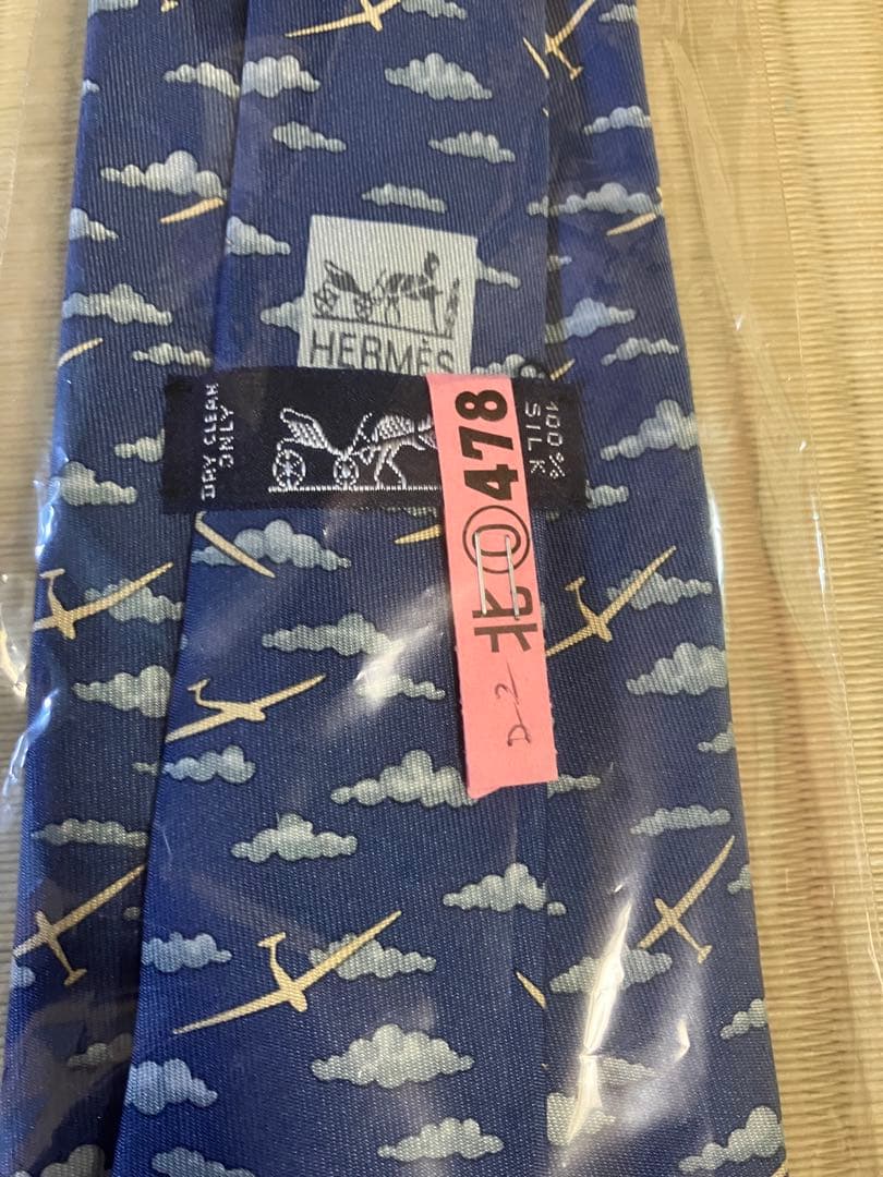 ネクタイ　エルメス　エルメス　飛行機柄