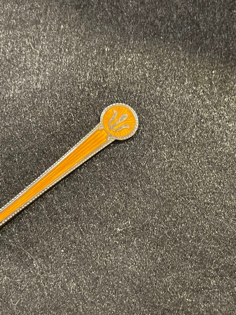 デヴィット アンデルセン カトラリー スプーン シルバー 純銀 オレンジ 七宝焼