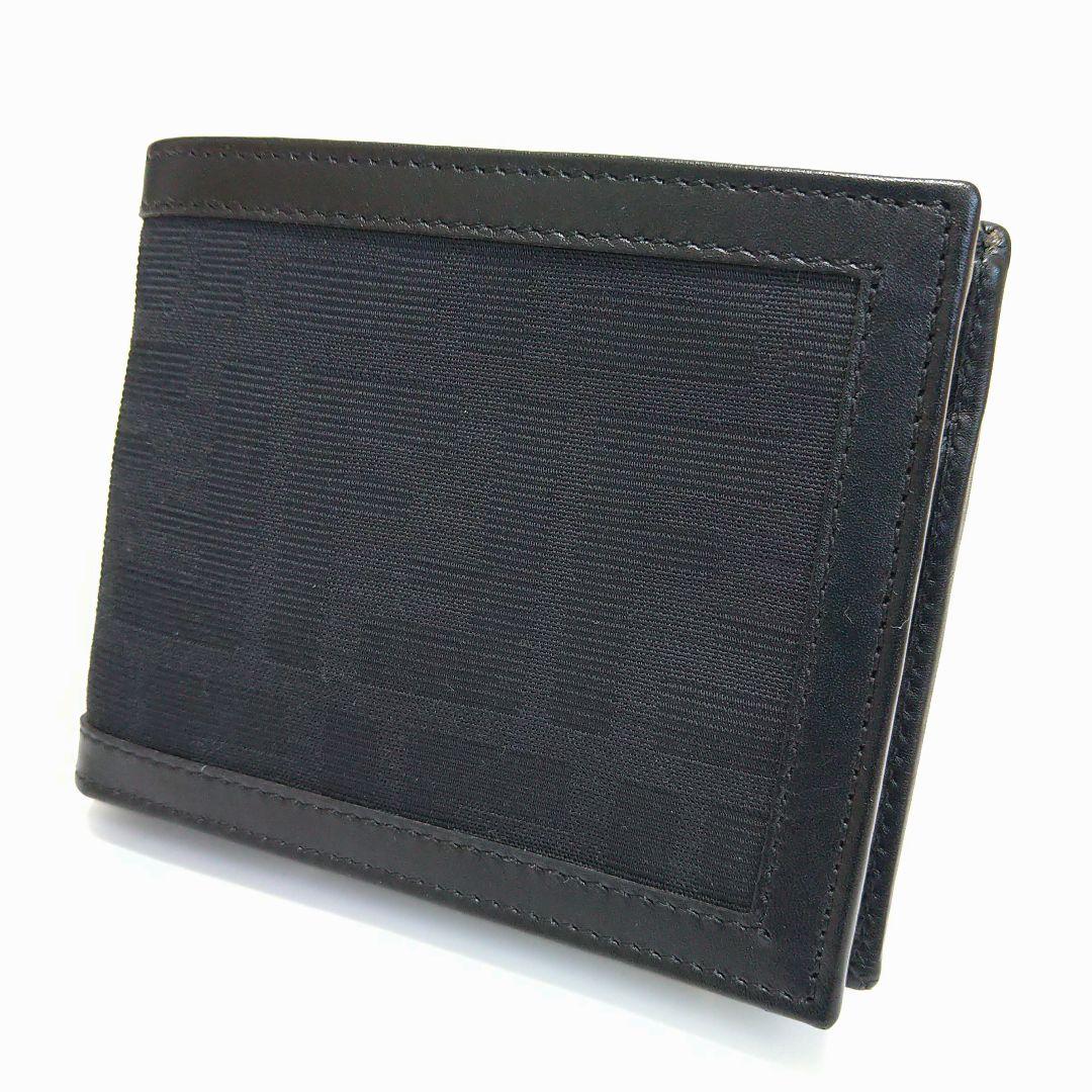 【極美品】FENDI フェンディ 二つ折り財布 FFロゴ ズッカ柄 ブラック