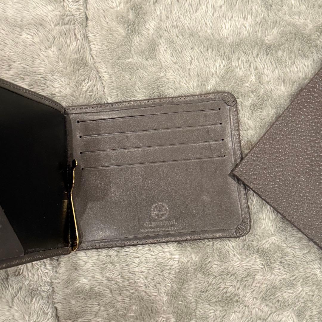 ⭐️極美品 ⭐️　グレンロイヤル　マネークリップ　小銭入れ付き　二つ折り財布