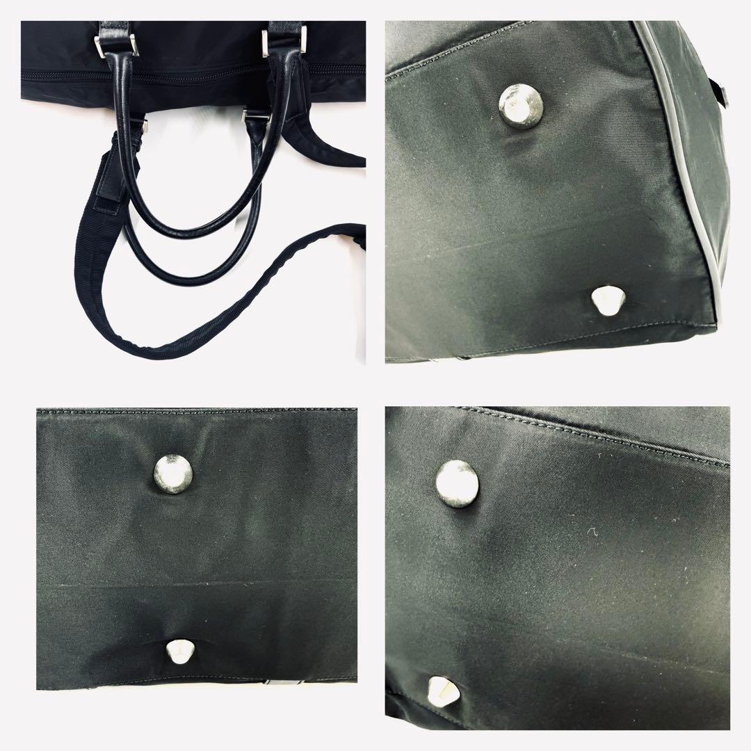 【美品】PRADA プラダ　ナイロンボストンバッグ三角ロゴ 2WAY 黒