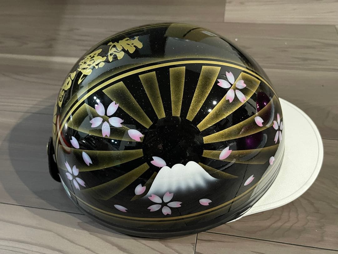 三つボタン 富士日章 コルク半 ヘルメット 旧車會 暴走族 三段シート 旭風防