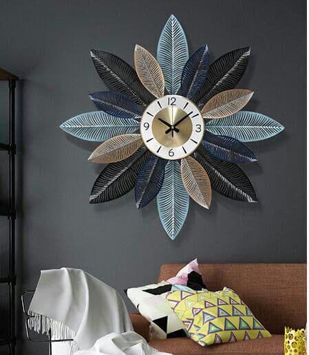 北欧掛時計リビング家庭用ミュート掛け時計田園芸術ガラシャ時計