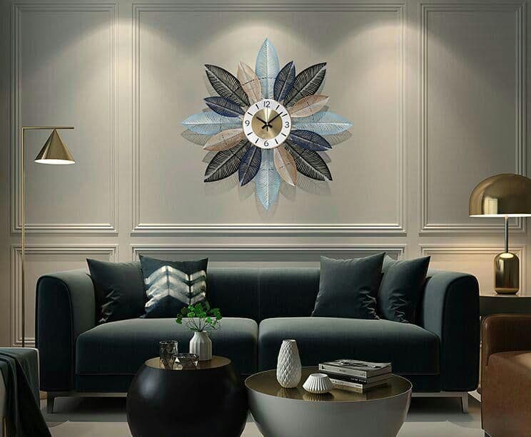 北欧掛時計リビング家庭用ミュート掛け時計田園芸術ガラシャ時計