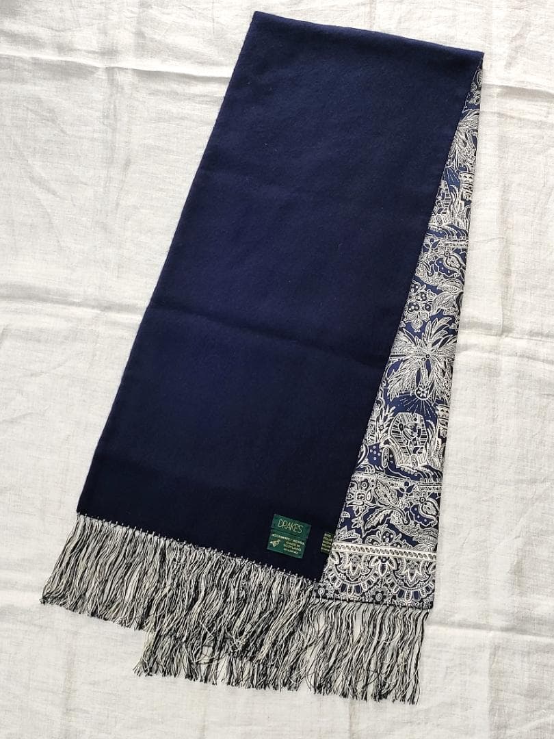 ◆美品◆Drake’s／ドレイクス ◆カシミア×シルク　マフラー・ストール