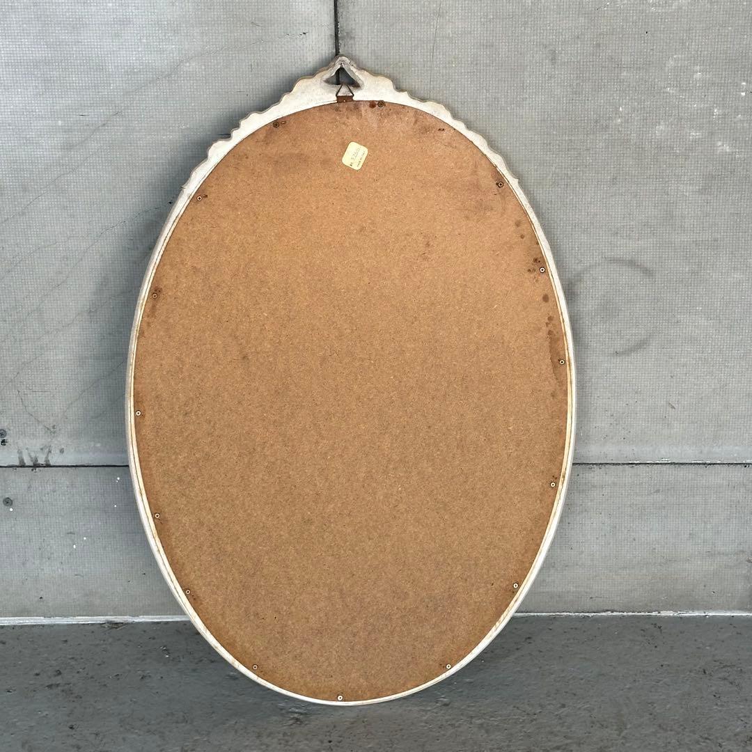 70s ロココ調 イタリア製 オーバルミラー 壁掛鏡 ヴィンテージ デコラティブ