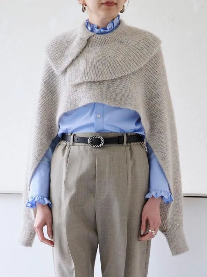 【新品】ラメミックス キッドモヘア スリーブマフラージレ