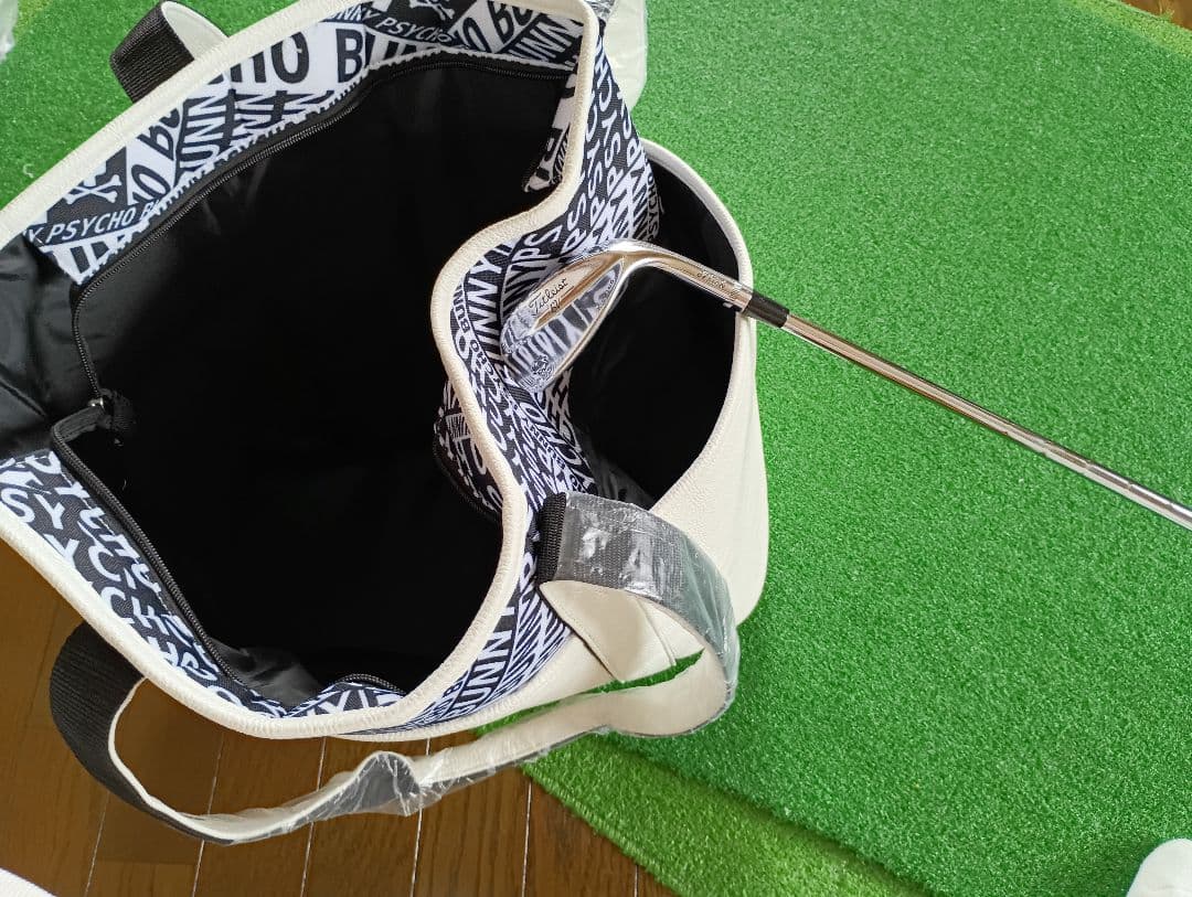 PSYCHO BUNNY トートバッグ ホワイト/ネイビー