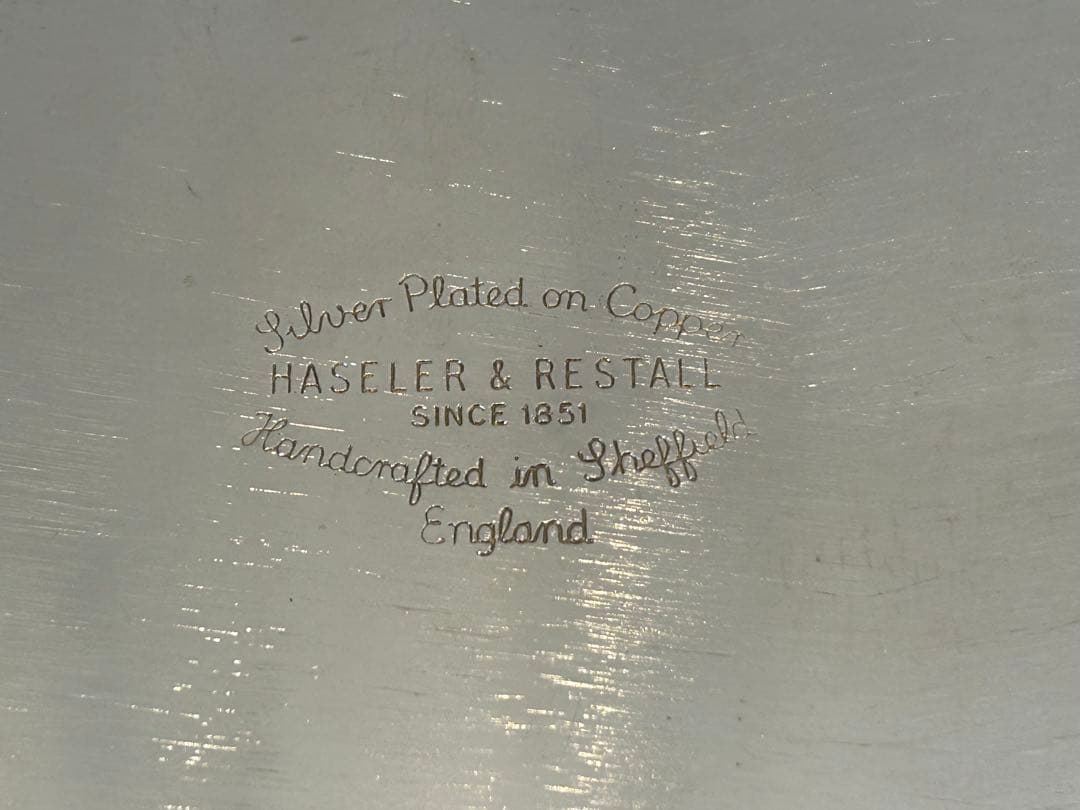 英国 アンティーク HASELER &RESTALL シルバープレートトレイ