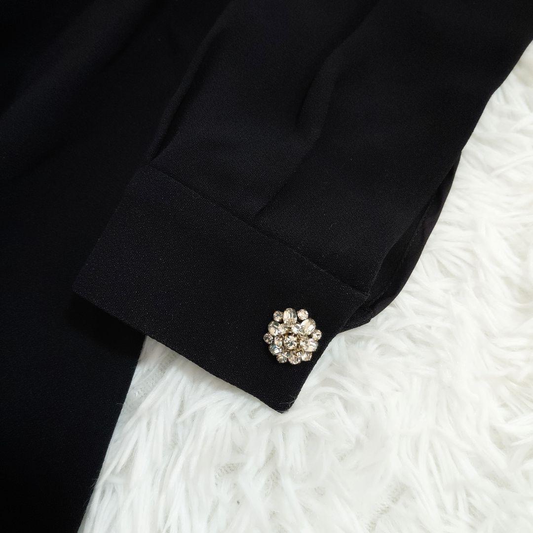 PRADA ハイネック　長袖　ビジュー付きワンピース　フレア　Aライン