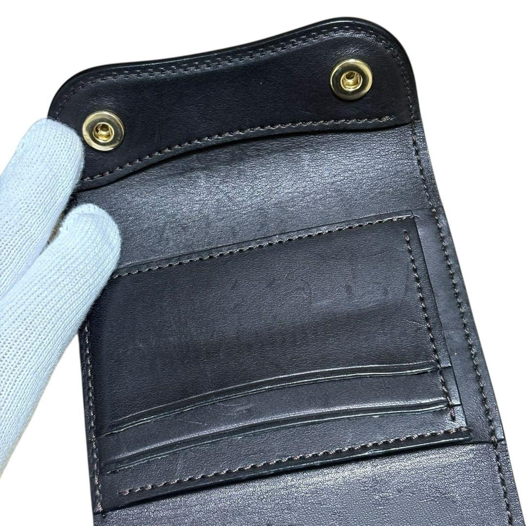 美品✨WILDSWANS ENO　サドルプルアップ　小型3つ折り財布　ブラック