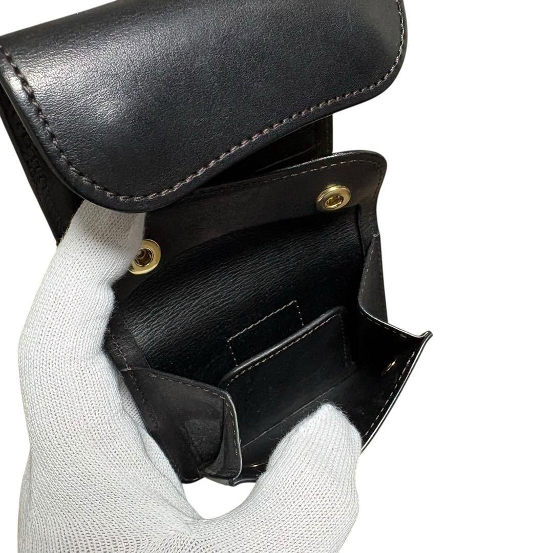 美品✨WILDSWANS ENO　サドルプルアップ　小型3つ折り財布　ブラック
