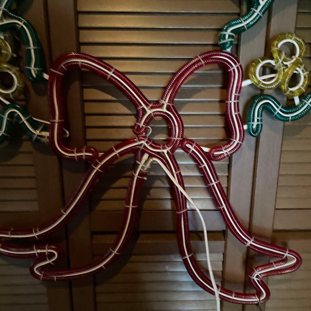 超特大クリスマスリース LEDライトリボンイルミネーション