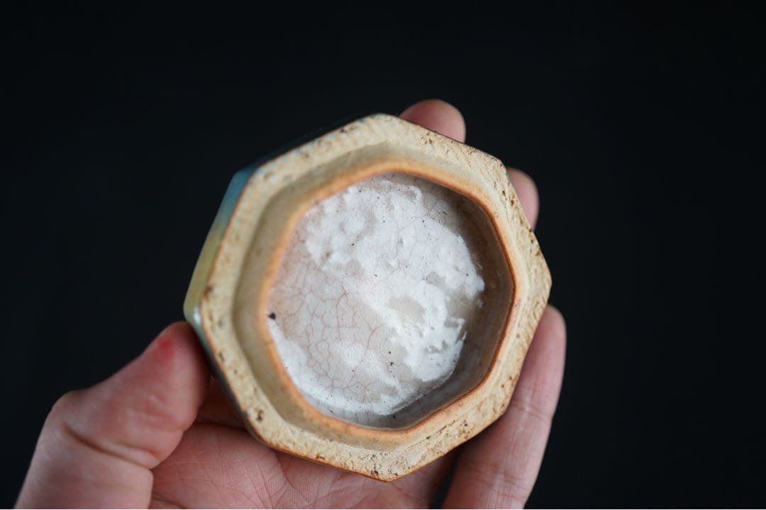 十二代 坂高麗左衛門 (熊峰) 萩陶彩華枝垂桜図八角香合 共箱 茶道具