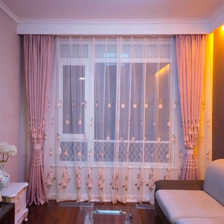 新品 カーテン 遮光 遮熱 両開き　柄布とレース　4枚セット