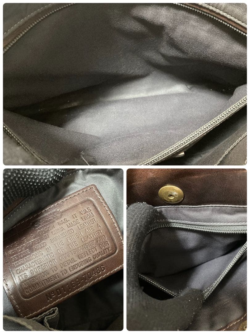 【ヴィンテージ】コーチ　メッセンジャーバッグ　ブラウン　ロゴ型押し　オールレザー