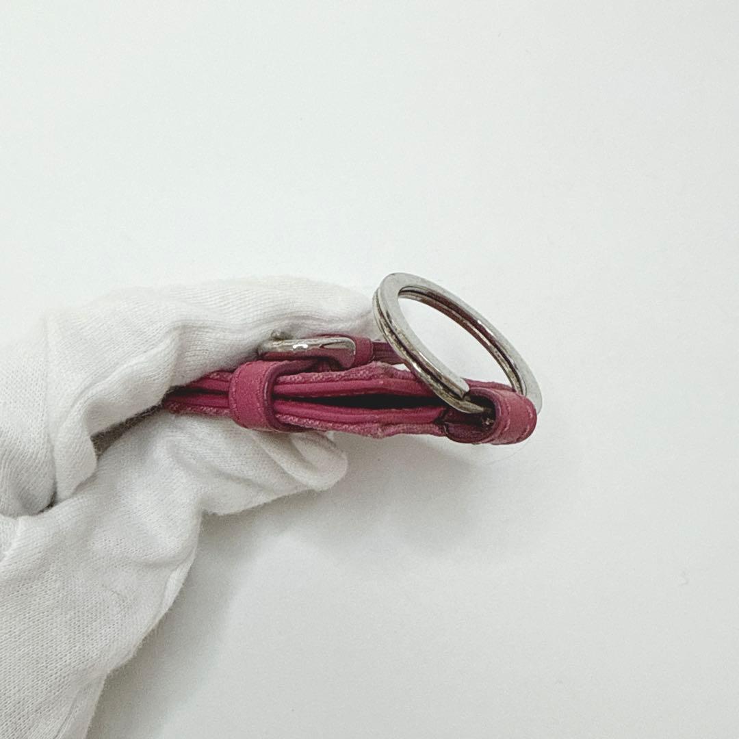 【24時間以内発送】コーチ チャーム キャンバス 手帳型 ピンク キーリング