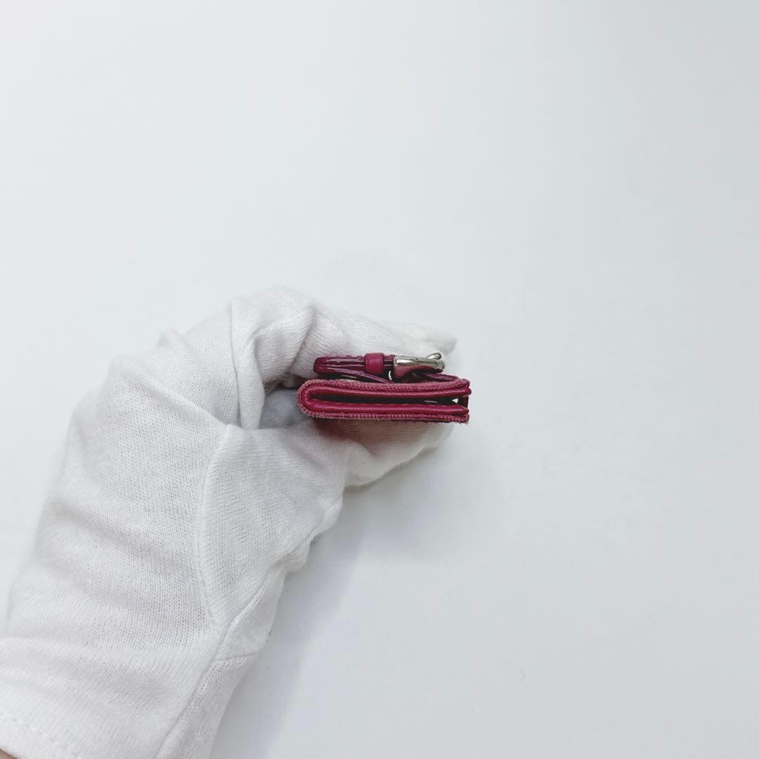 【24時間以内発送】コーチ チャーム キャンバス 手帳型 ピンク キーリング