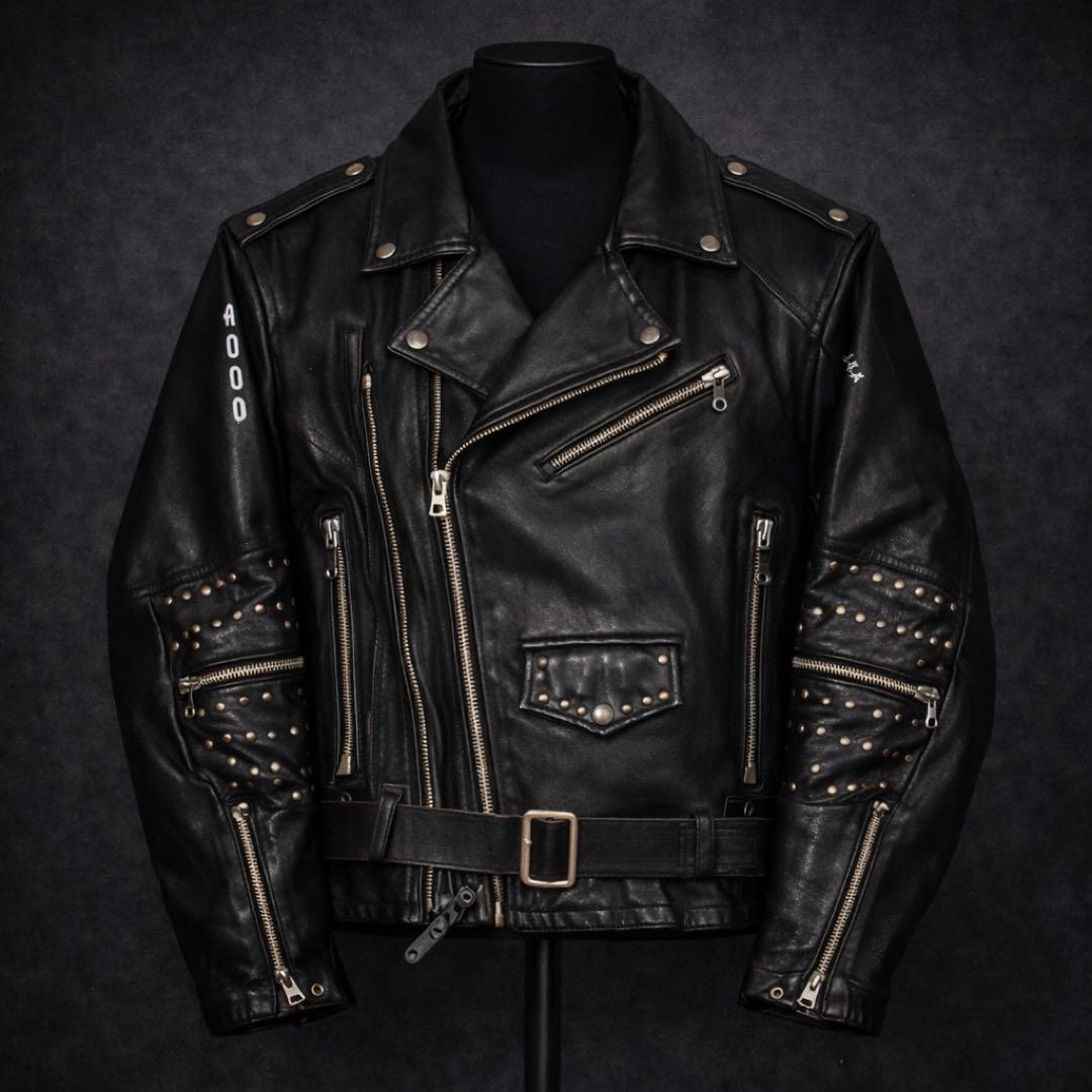 TFOA系 スカル 刺繍 スタッズ レザーライダース 兄系 v系