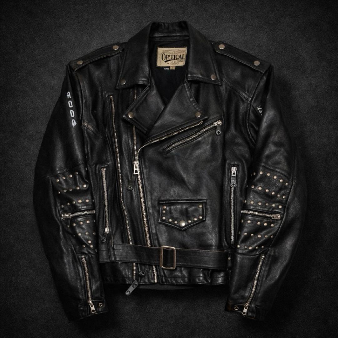 TFOA系 スカル 刺繍 スタッズ レザーライダース 兄系 v系