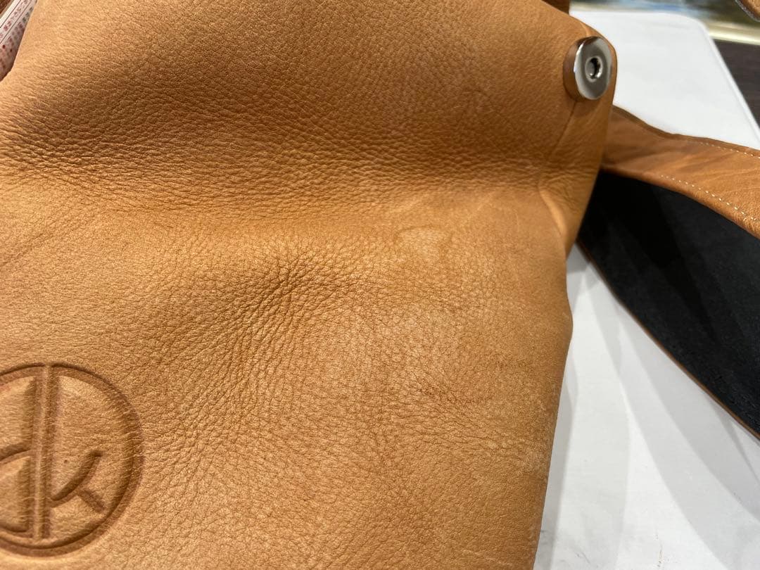 David King Bostonベージュレザーボストンバッグ