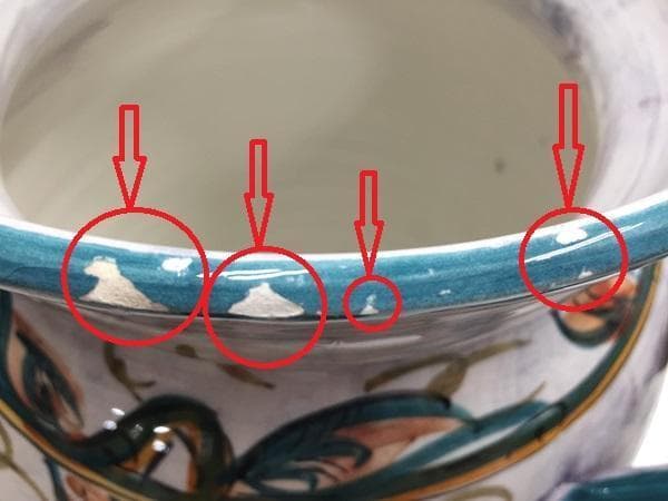 Ｙ USED ビンテージ 花瓶 オブジェ 傘立て 果実柄 ハンドメイド イタリア