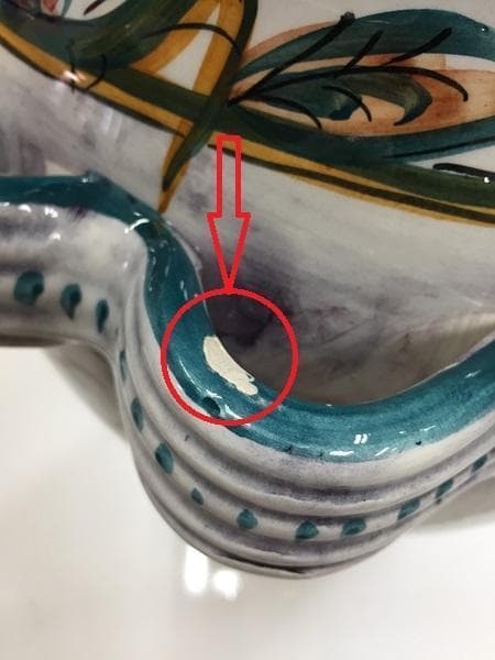 Ｙ USED ビンテージ 花瓶 オブジェ 傘立て 果実柄 ハンドメイド イタリア