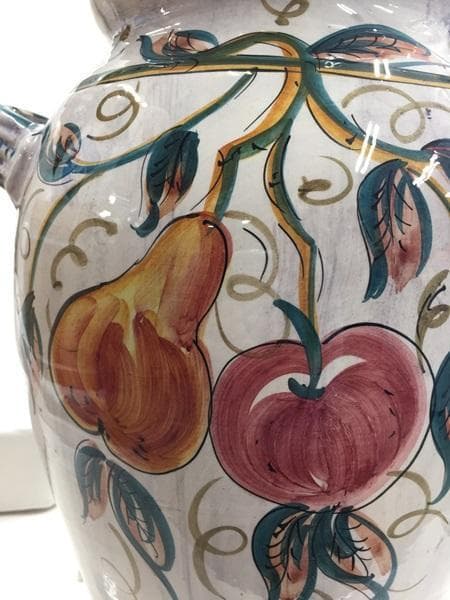 Ｙ USED ビンテージ 花瓶 オブジェ 傘立て 果実柄 ハンドメイド イタリア