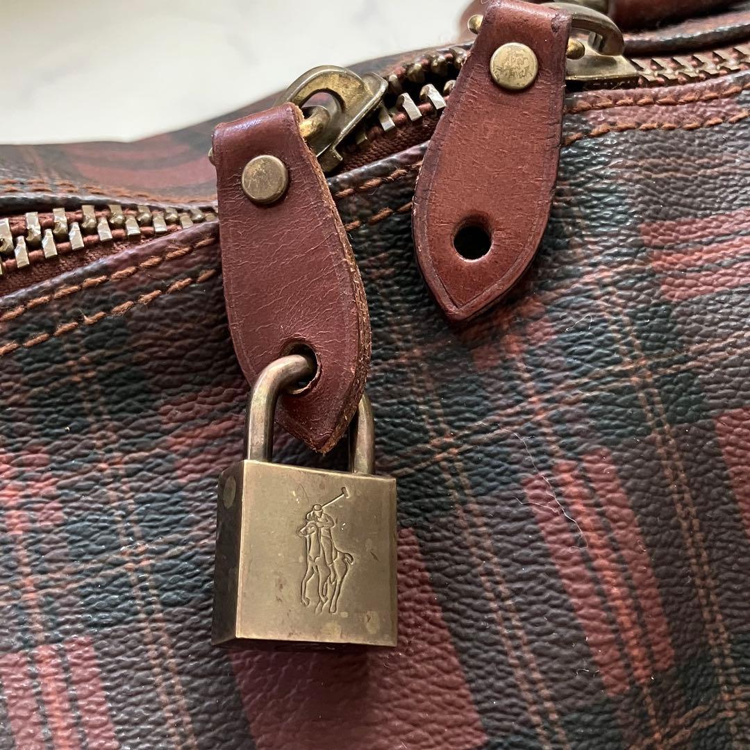 希少カラー✨ポロ ラルフローレン ボストンバッグ 2way 赤　PVC 旅行