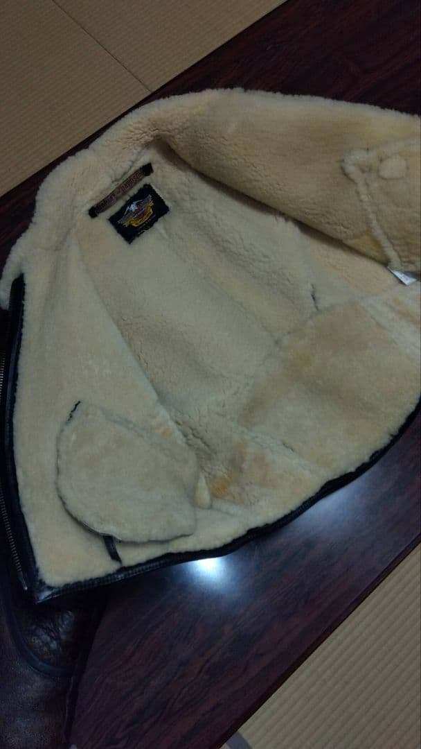 【Hurley Davidson】ムートンボア　レザージャケット　ブラウンL