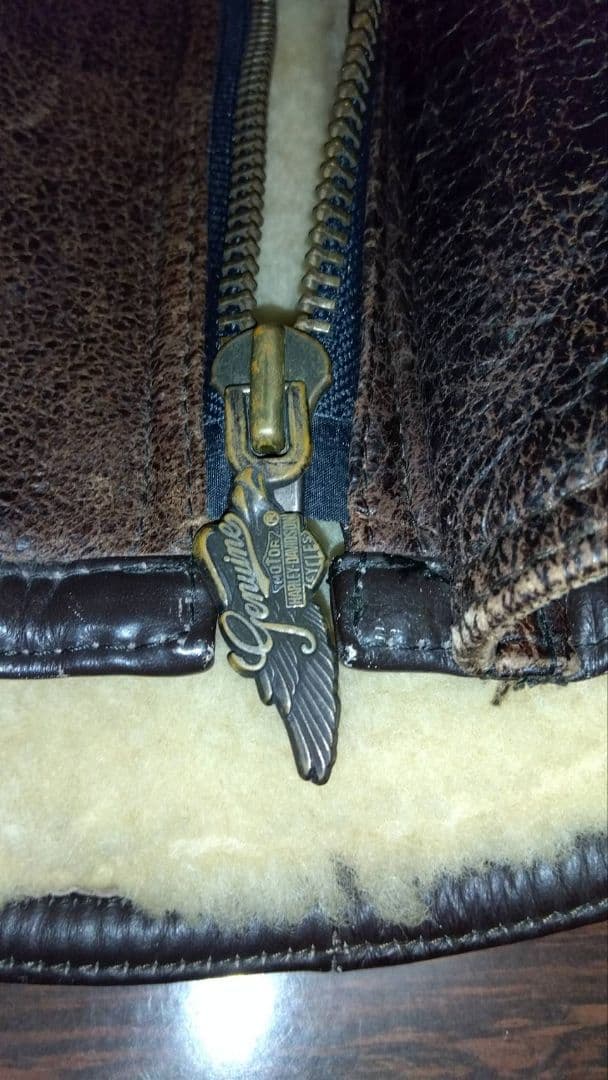 【Hurley Davidson】ムートンボア　レザージャケット　ブラウンL