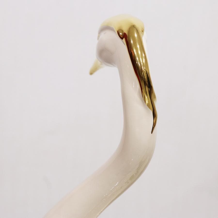 陶器 動物 サギ 置物 イタリア製 AHURA 白鳥